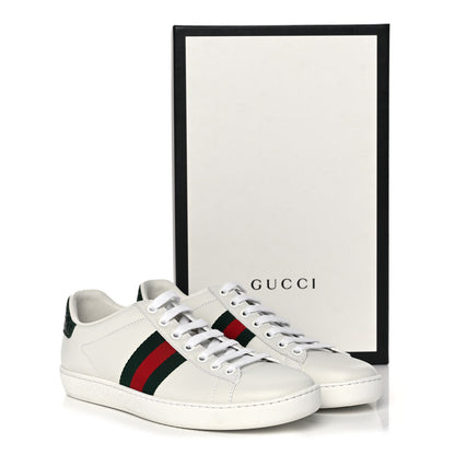 Gucci Calfskin Crocodile Web Womens Ace Sneakers 36.5 White Green 11 of 11