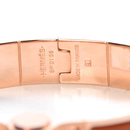 Hermes Enamel Charniere Uni Narrow Hinged Bracelet S Cognac 4 of 5