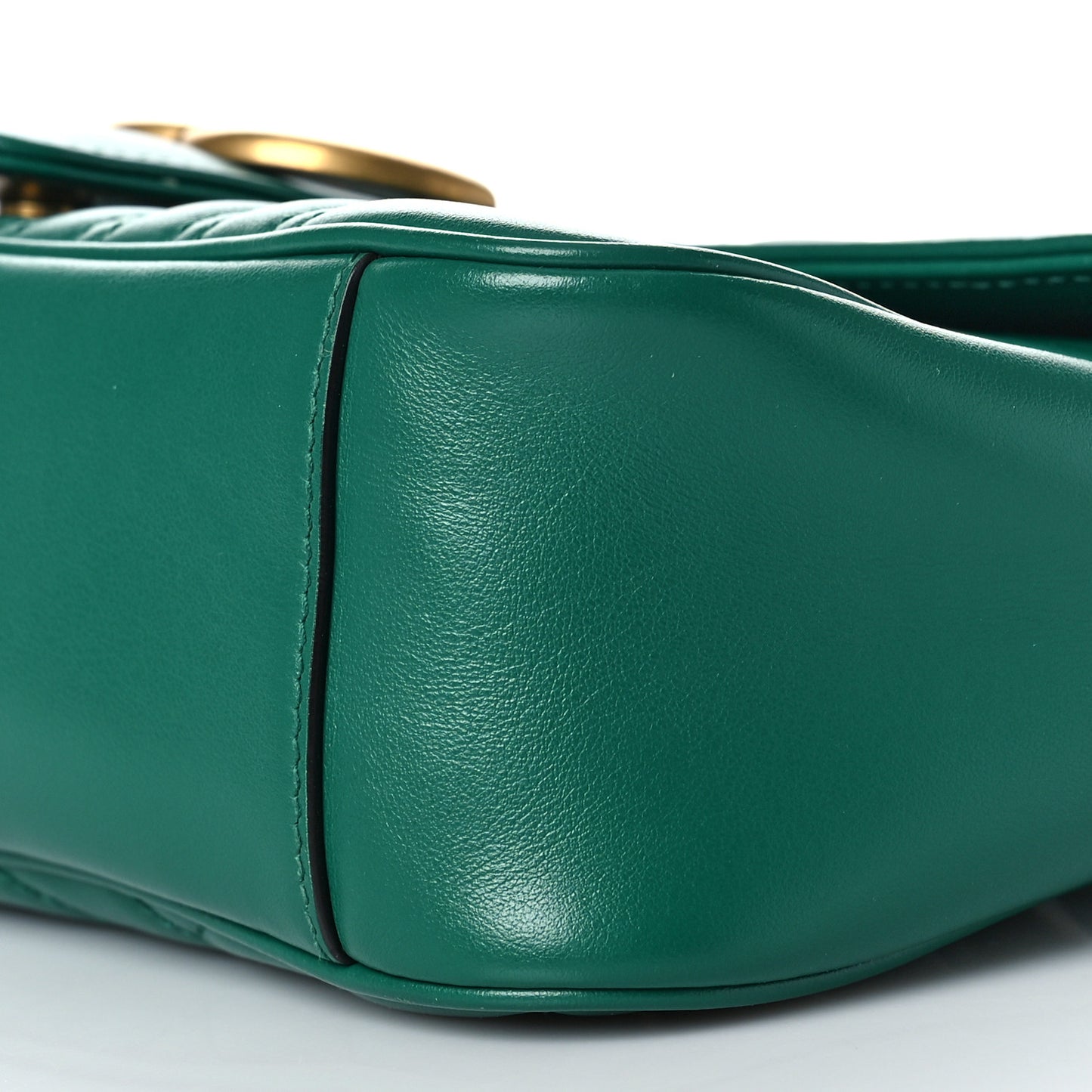 Calfskin Matelasse Small GG Marmont Shoulder Bag Emerald Green