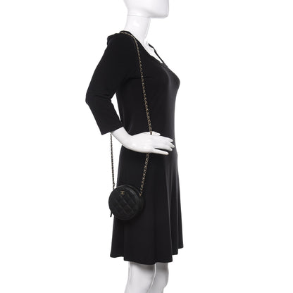 Chanel Caviar Quilted Round Clutch With Chain Black 2 of 10