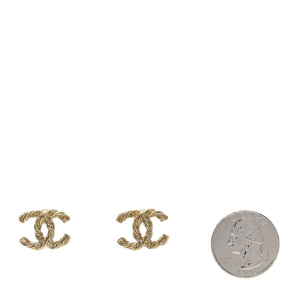 Chanel Crystal Twisted CC Earrings Gold 2 of 4