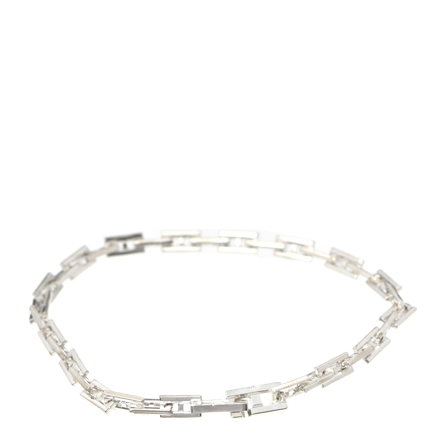 Hermes Sterling Silver H Logo Hercules Link Bracelet 3 of 5