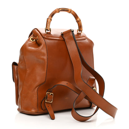 Gucci Calfskin Bamboo Backpack Brown 3 of 17