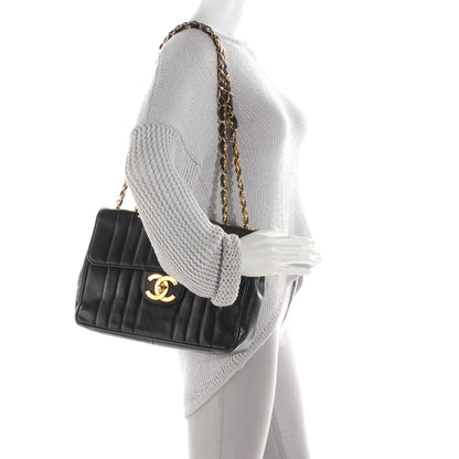 Chanel Caviar Vertical Quilt Jumbo Flap Black 2 of 9