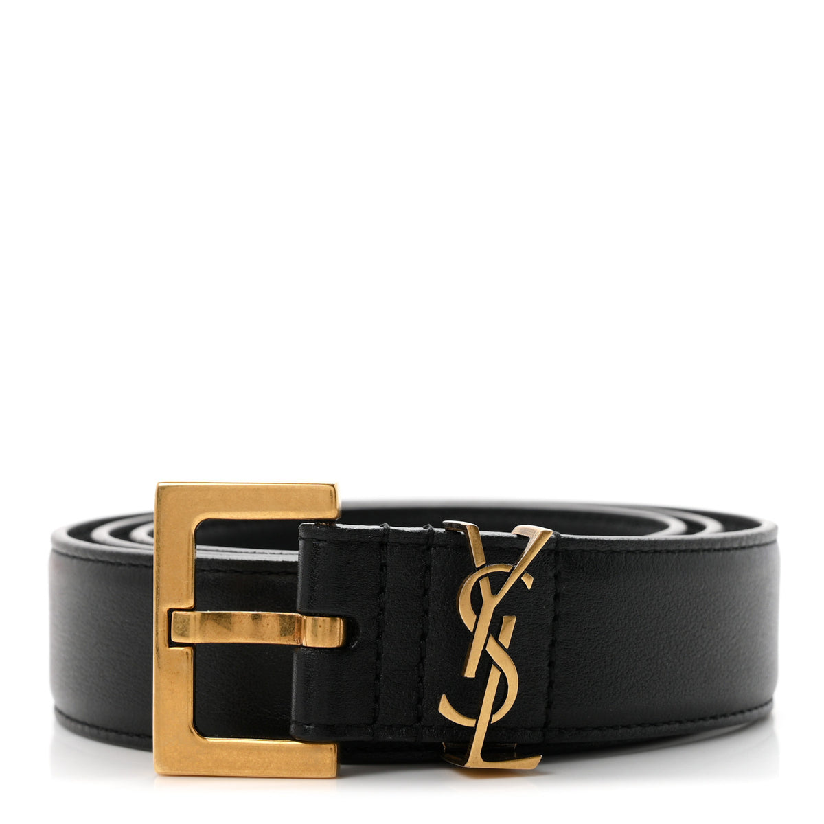Lambskin Monogram Cassandre Square Buckle Belt 85 34 Black