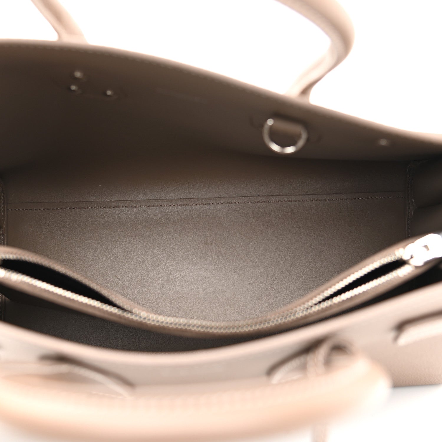 Saint Laurent Grained Calfskin Topstitch Small Classic Sac De Jour Taupe 5 of 9