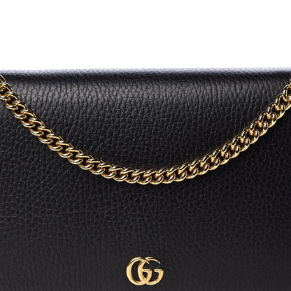 Gucci Calfskin Mini GG Marmont Chain Wallet Black 6 of 9