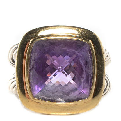 David Yurman Sterling Silver 18K Yellow Gold Amethyst 17mm Albion Ring 57 8 1 of 5
