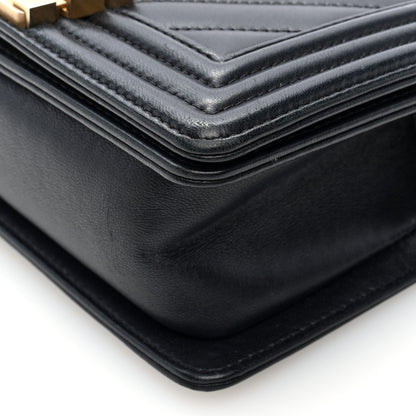 Chanel Lambskin Chevron Quilted Small Boy Flap Black 10 of 10