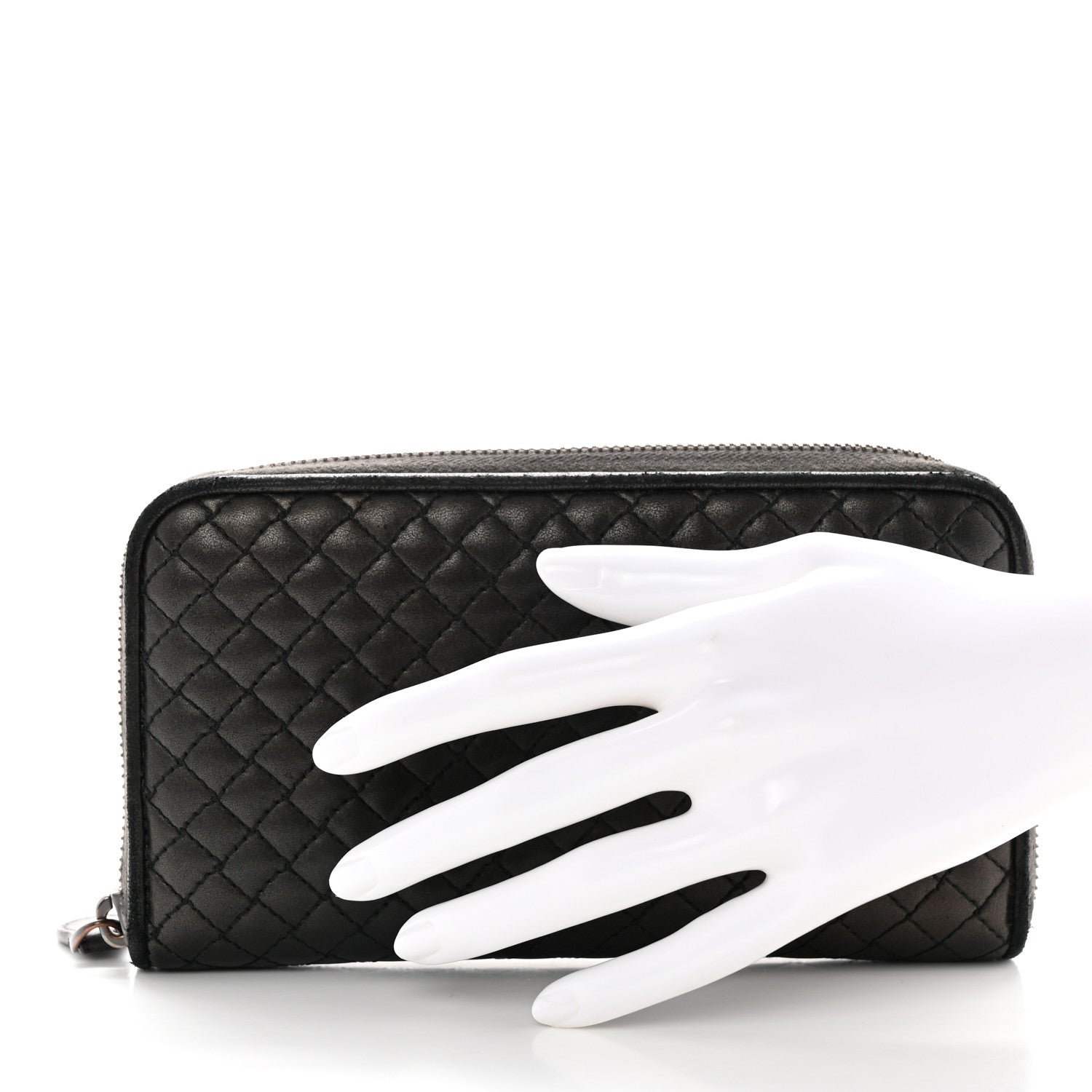 Bottega Veneta Nappa Bubble Quilted Zip Around Wallet Black 2 of 12