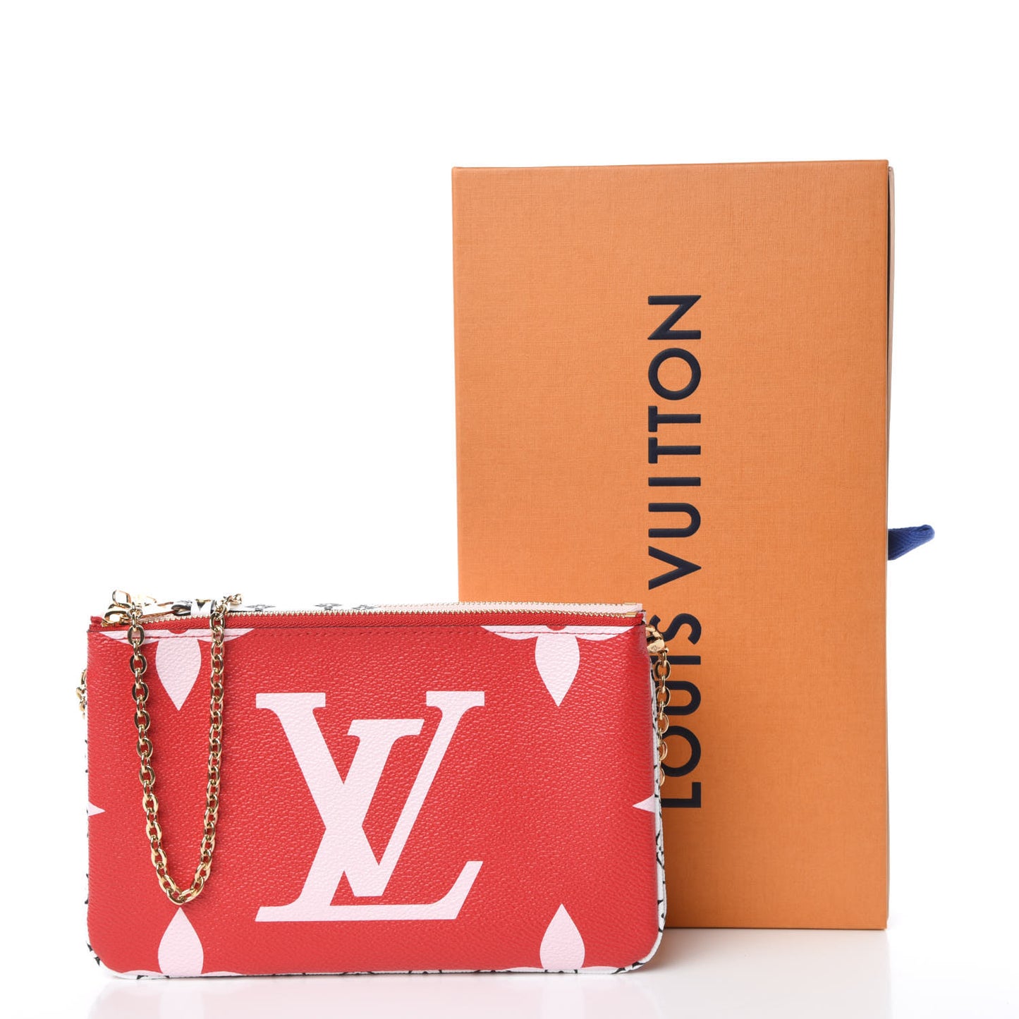 Monogram Giant Double Zip Pochette Rouge