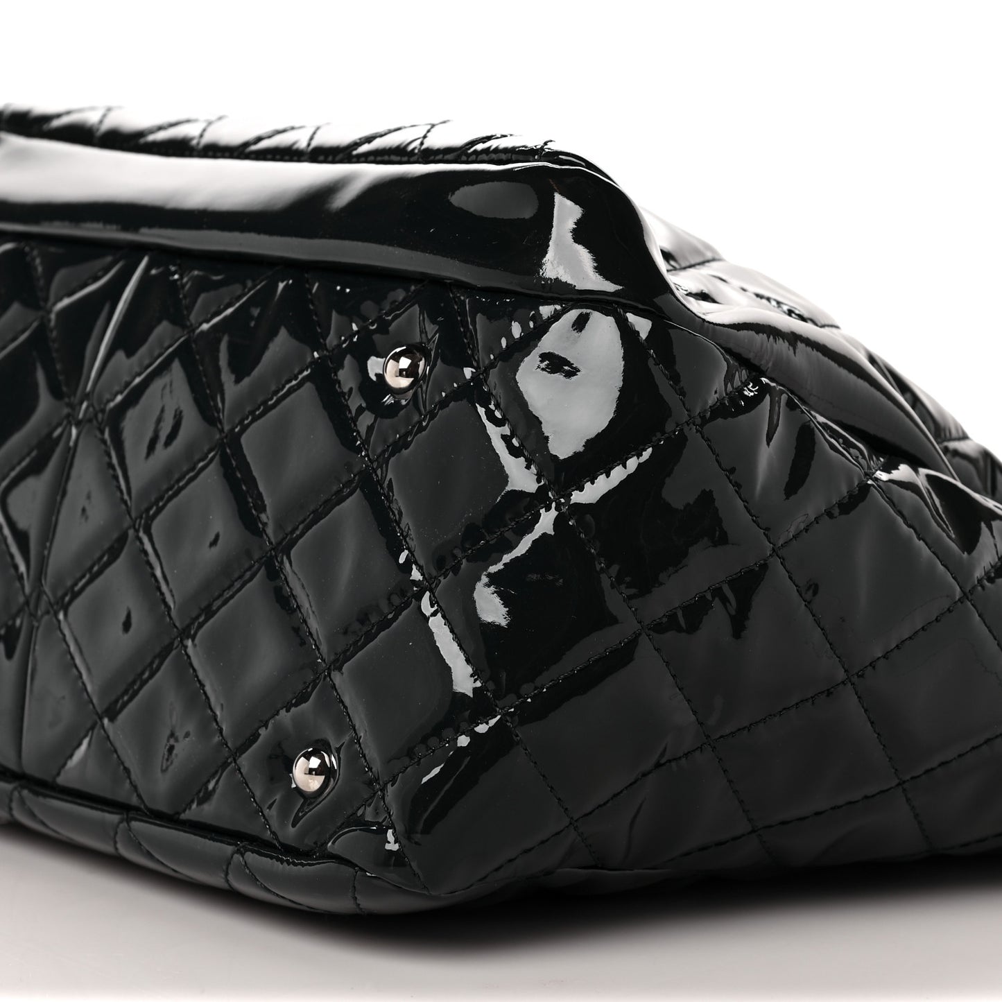 Patent Quilted Chic and Glitter Large Tote Black
