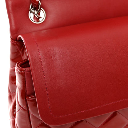 Chanel Patent Quilted Jumbo Double Flap Red 11 of 14