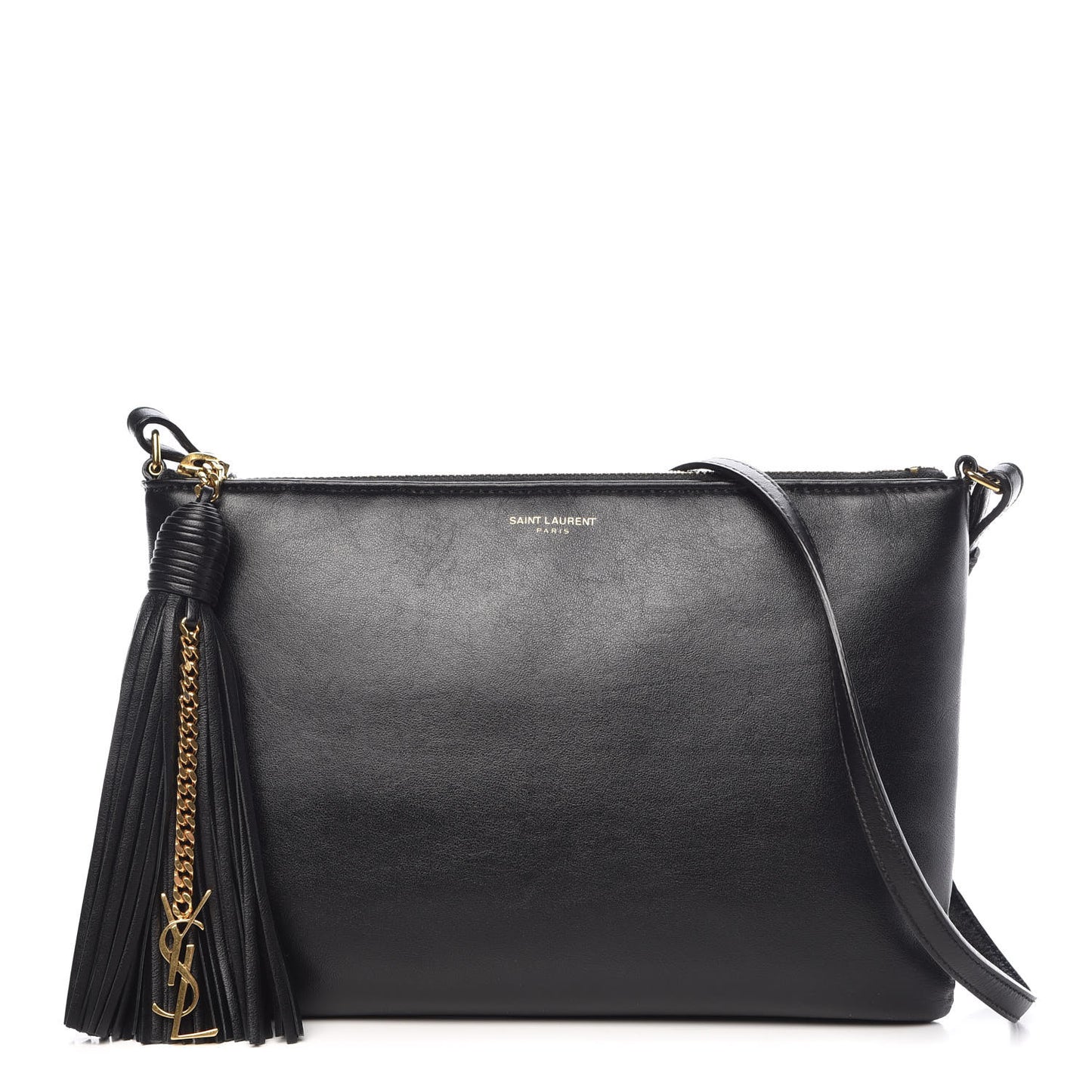 Calfskin Teen Monogram Crossbody Bag Black