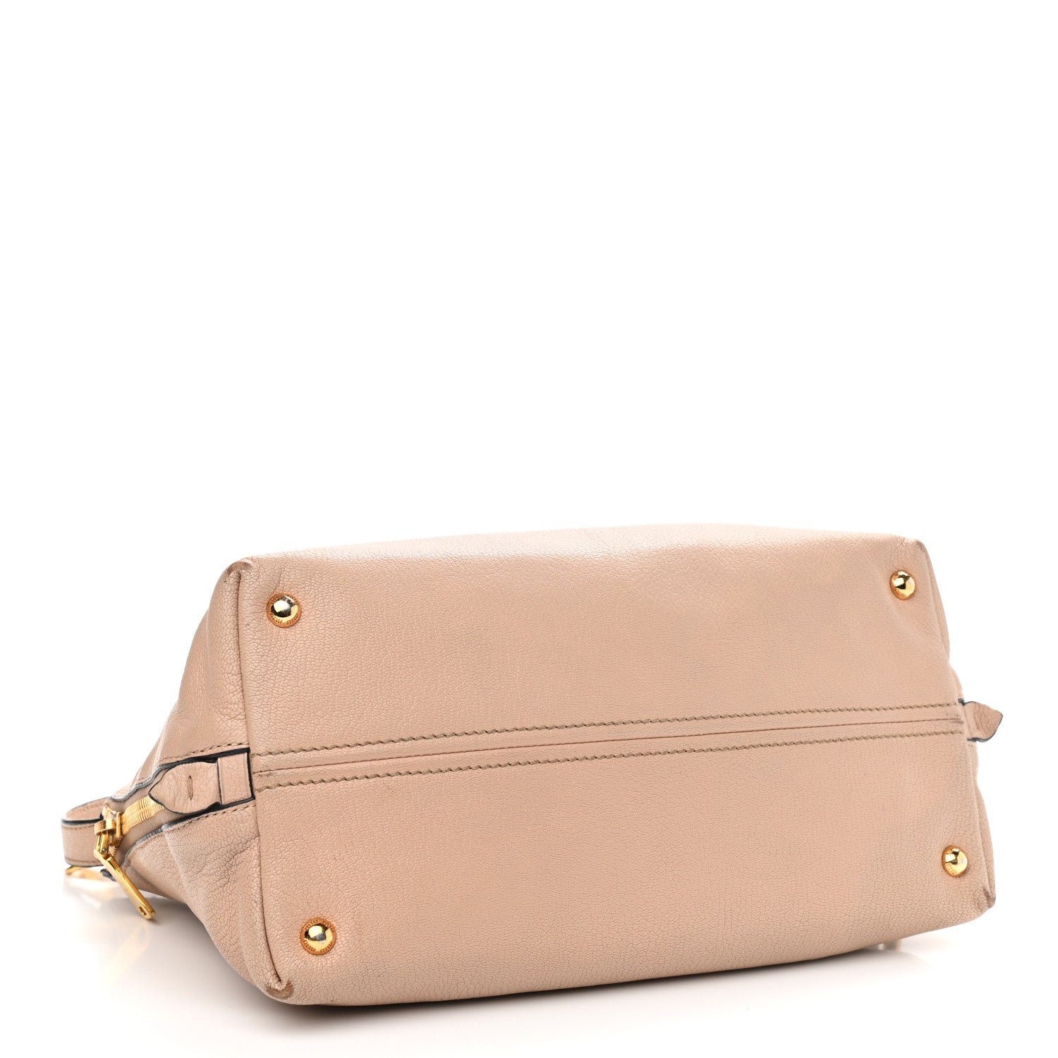 Miu Miu Goatskin Madras Top Handle Tote Cammeo 4 of 17