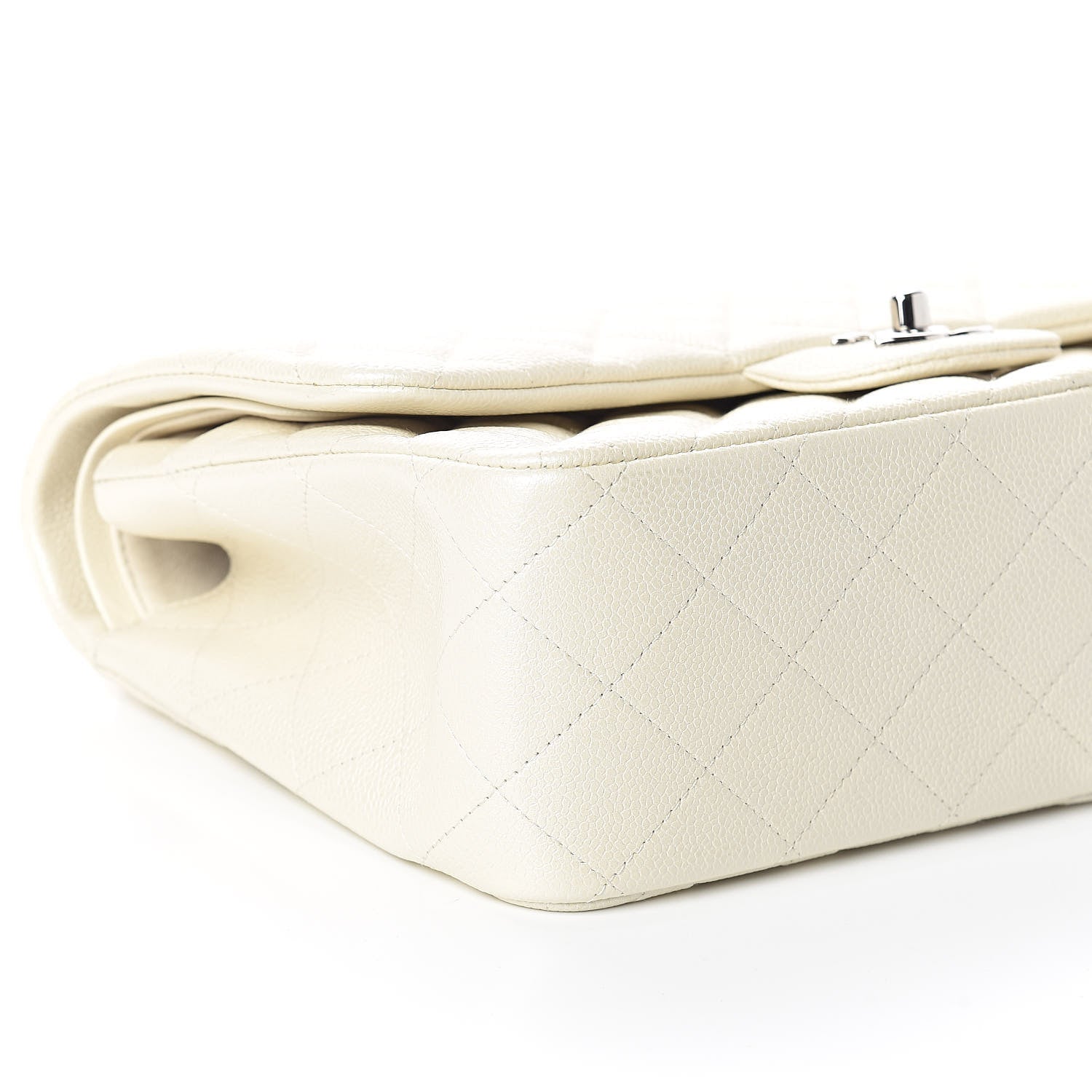 Chanel Pearly Caviar Quilted Jumbo Double Flap Dark White 5 of 9