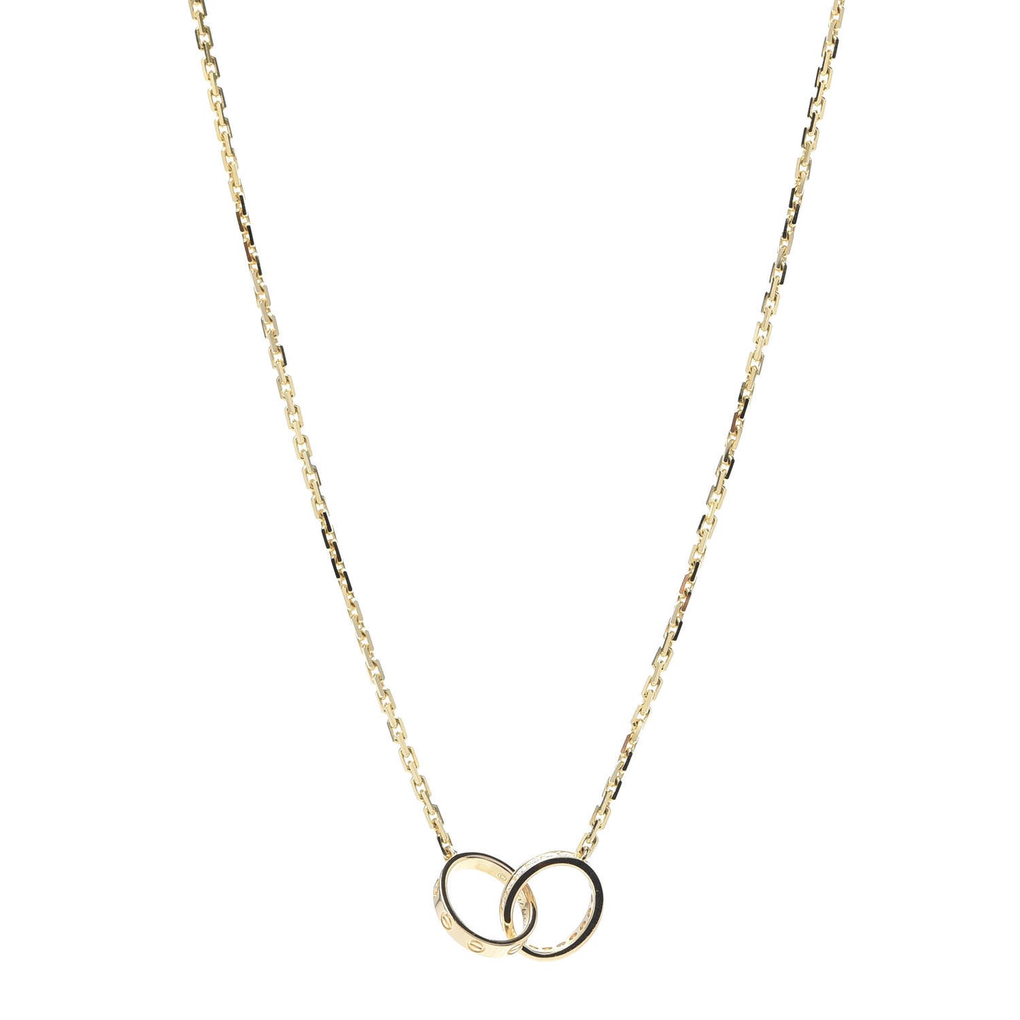 18K Yellow Gold Diamond Interlocking LOVE Necklace