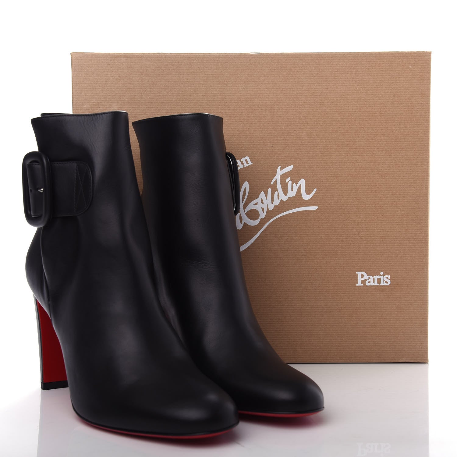 Christian Louboutin Calfskin Tres Olivia 85 Ankle Boots 40.5 Black 10 of 10