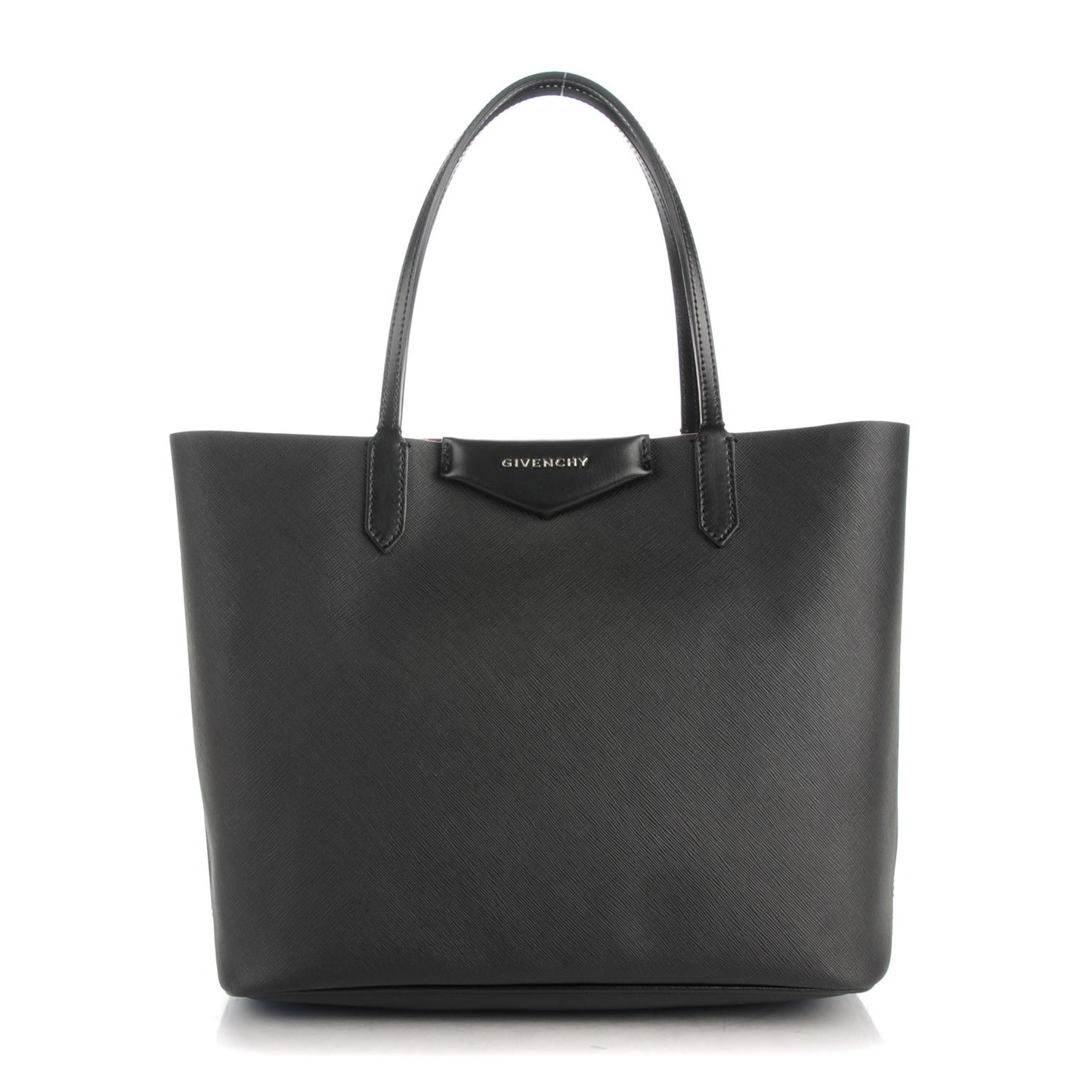 Coated Canvas Medium Antigona Tote Black