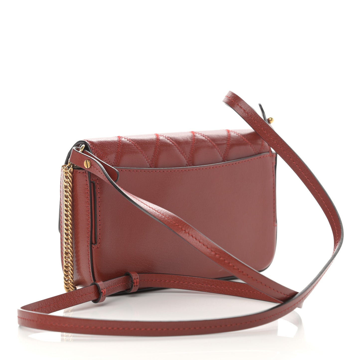 Goatskin Quilted GV3 Mini Pocket Convertible Bag Terracotta