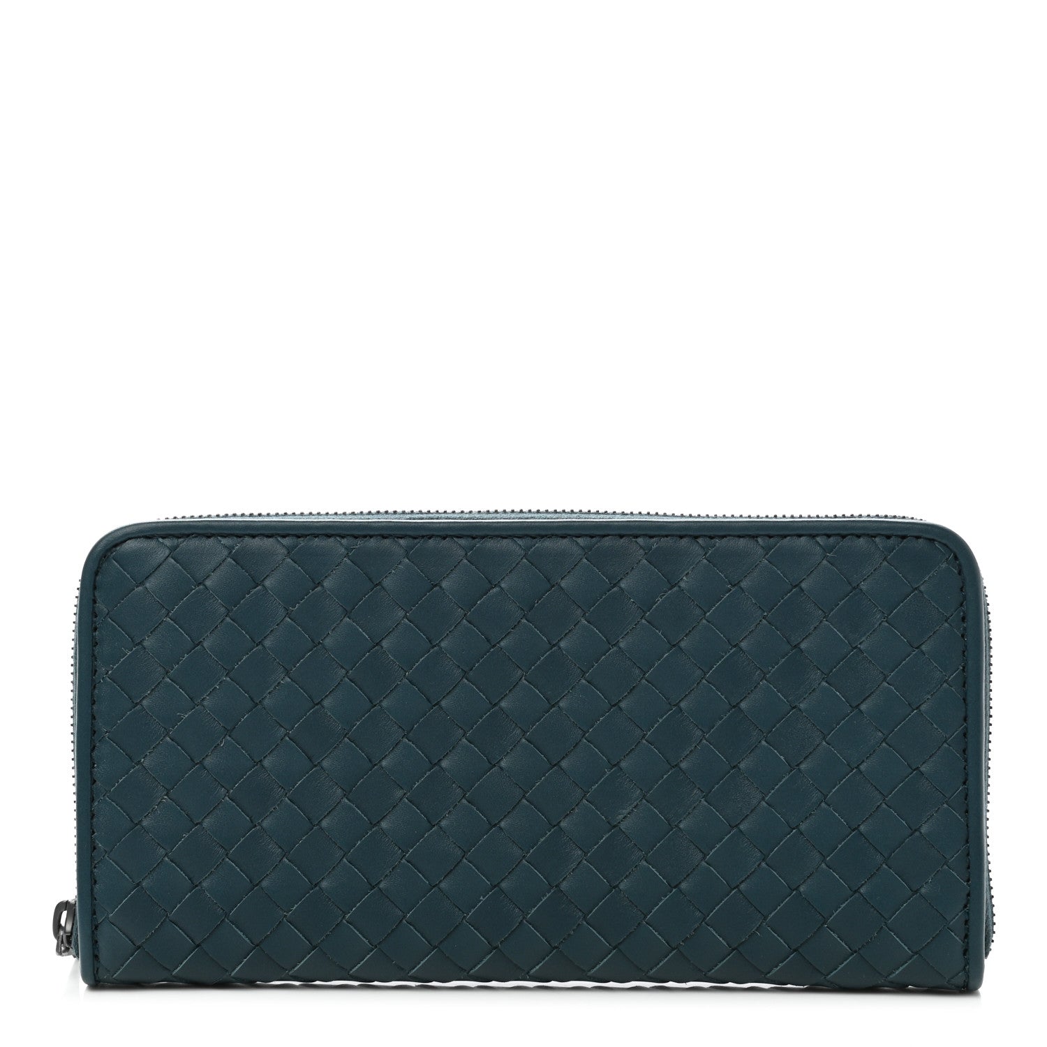 Bottega Veneta Nappa Intrecciato Zip Around Wallet Blue 1 of 8