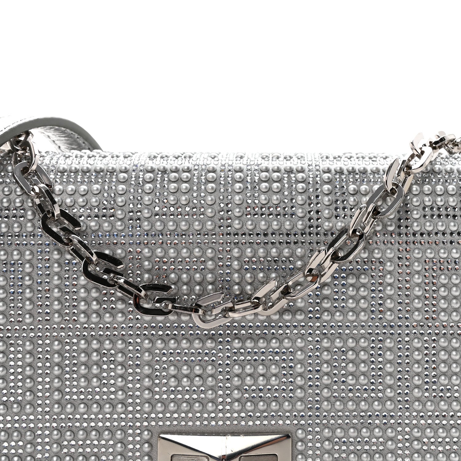 Givenchy Metallic Studded Calfskin 4G Small 4G Crossbody Silver 7 of 10