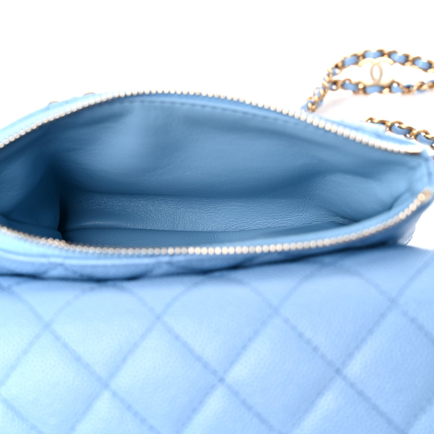 Chanel Shiny Caviar Pick Me Up Flap Belt Bag Light Blue 5 of 10
