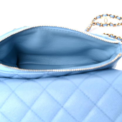 Chanel Shiny Caviar Pick Me Up Flap Belt Bag Light Blue 5 of 10