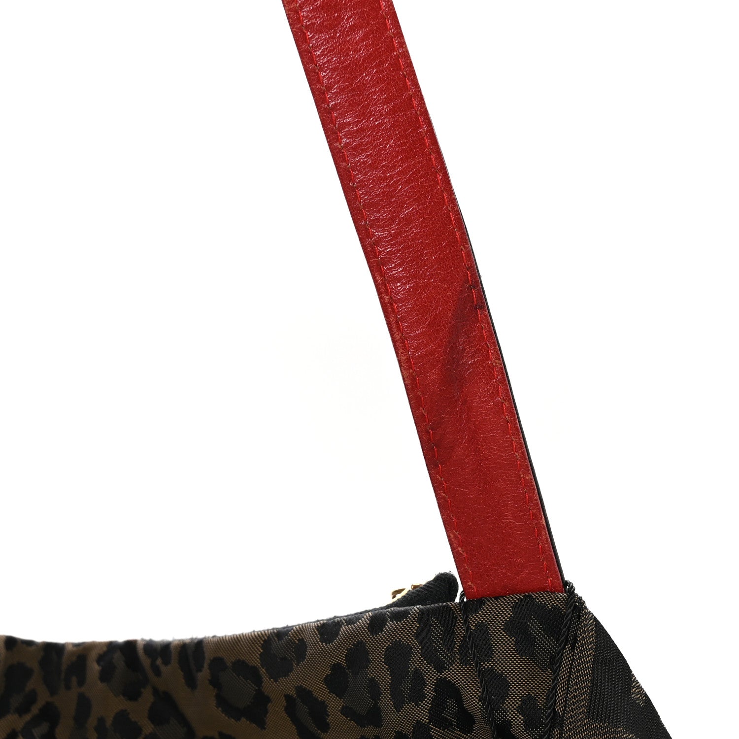 Fendi Zucca Leopard Print Reversible Shopping Tote Tobacco Brown Red 17 of 17