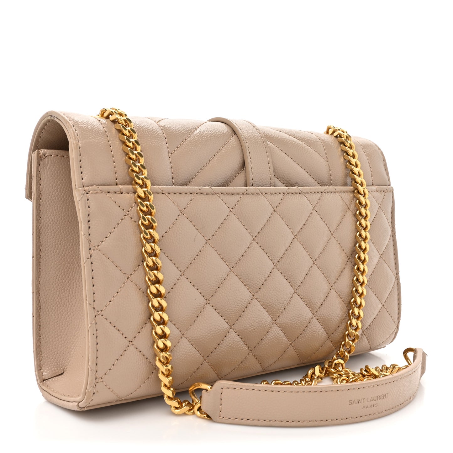 Grain De Poudre Textured Mixed Matelasse Triquilt Small Monogram Satchel Dark Beige