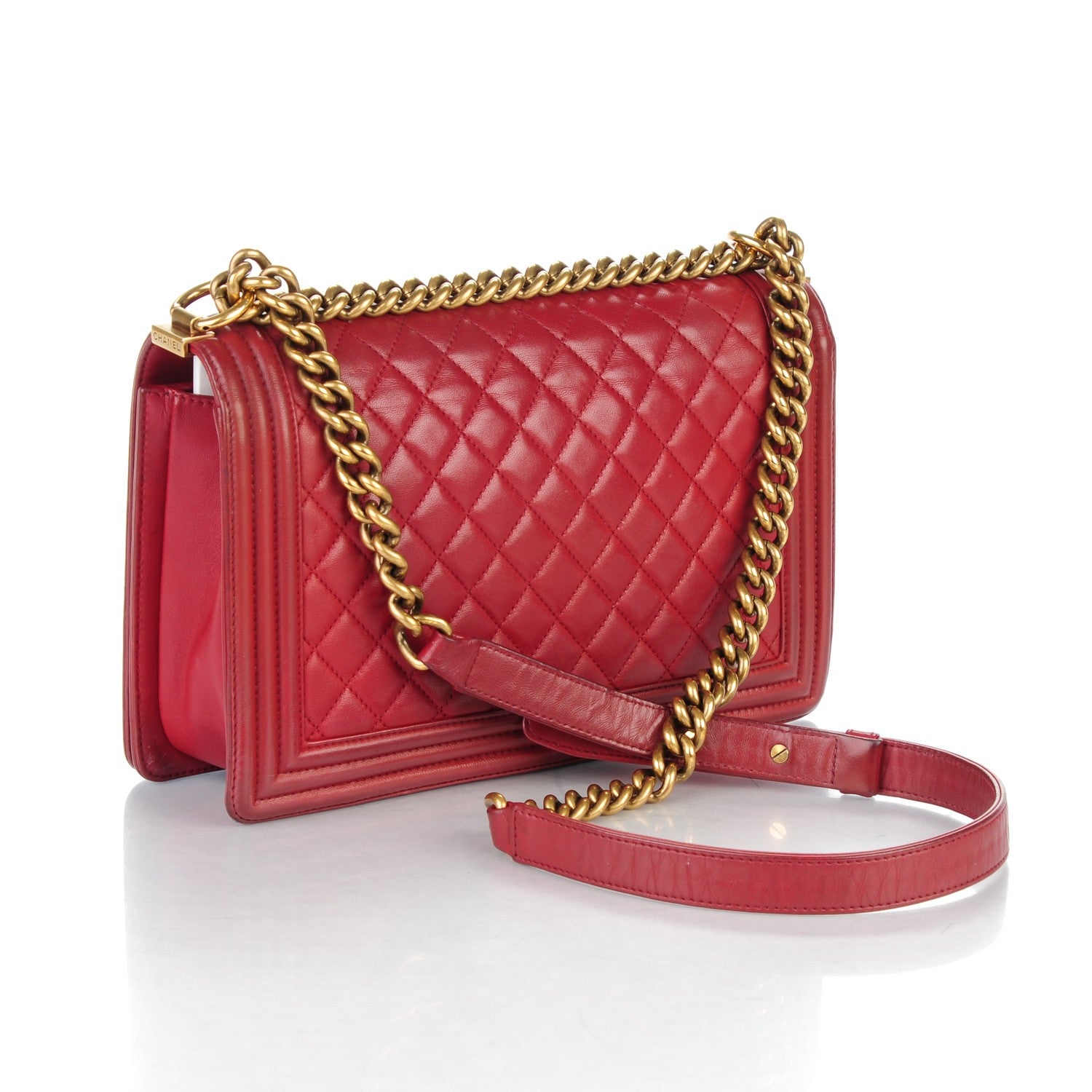 Chanel Lambskin Quilted New Medium Boy Flap Dark Red 3 of 13