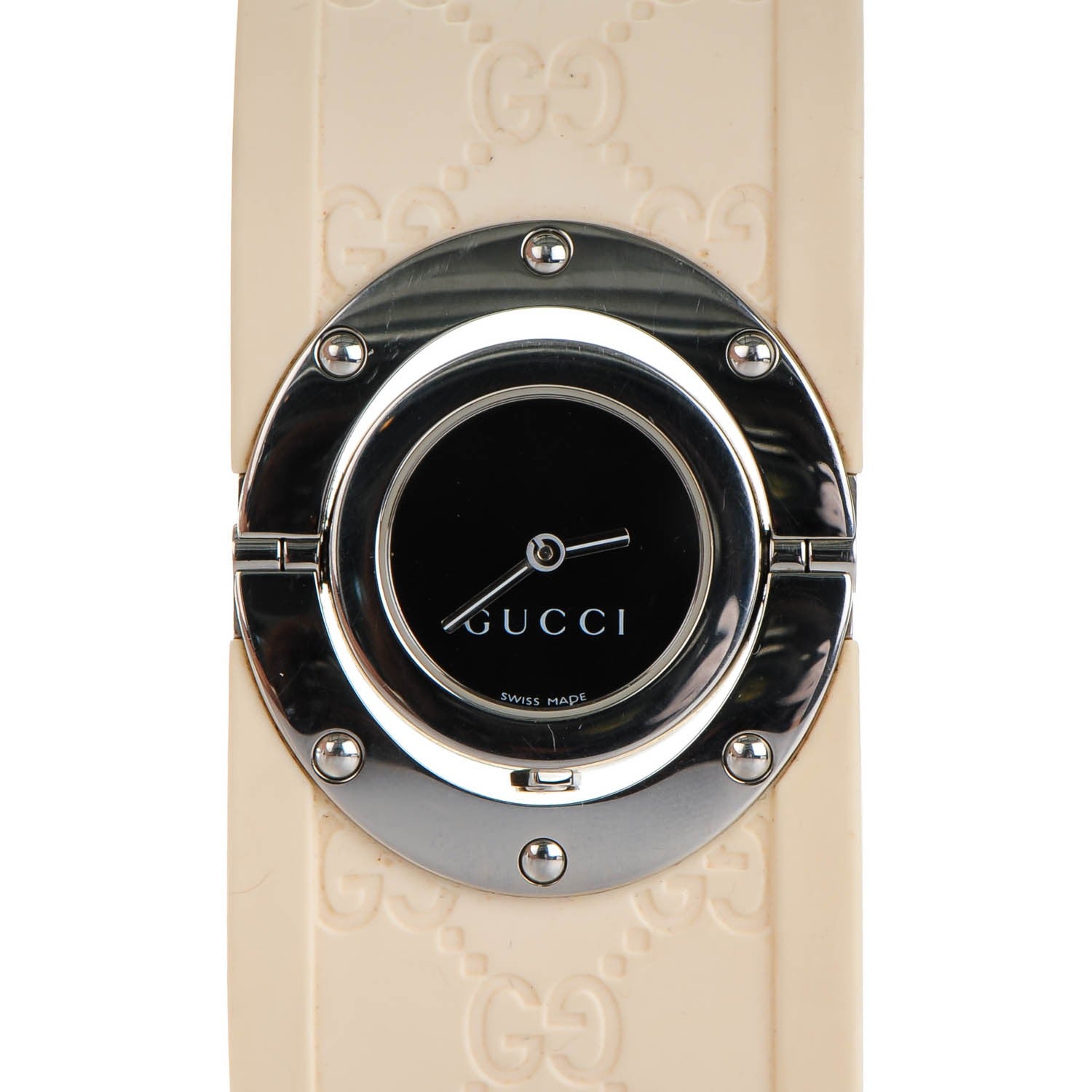 Gucci Stainless Steel Rubber 33mm Twirl Quartz Watch Black 1 of 6