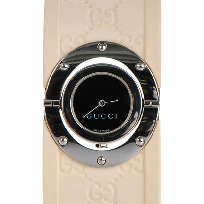 Gucci Stainless Steel Rubber 33mm Twirl Quartz Watch Black 1 of 6