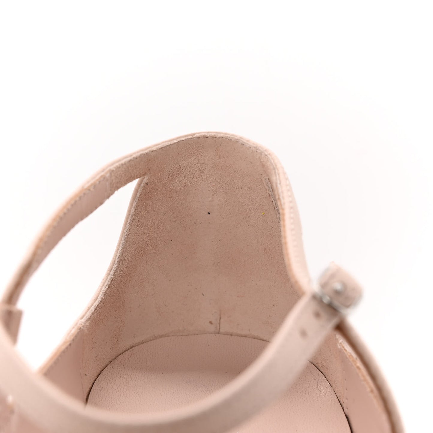 Nappa Conclusive Spike Ankle Strap Ballerina Flats 37 Leche
