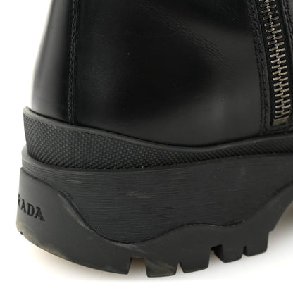 Prada Spazzolato Chocolate 50mm Combat Boots 36.5 Black 11 of 12