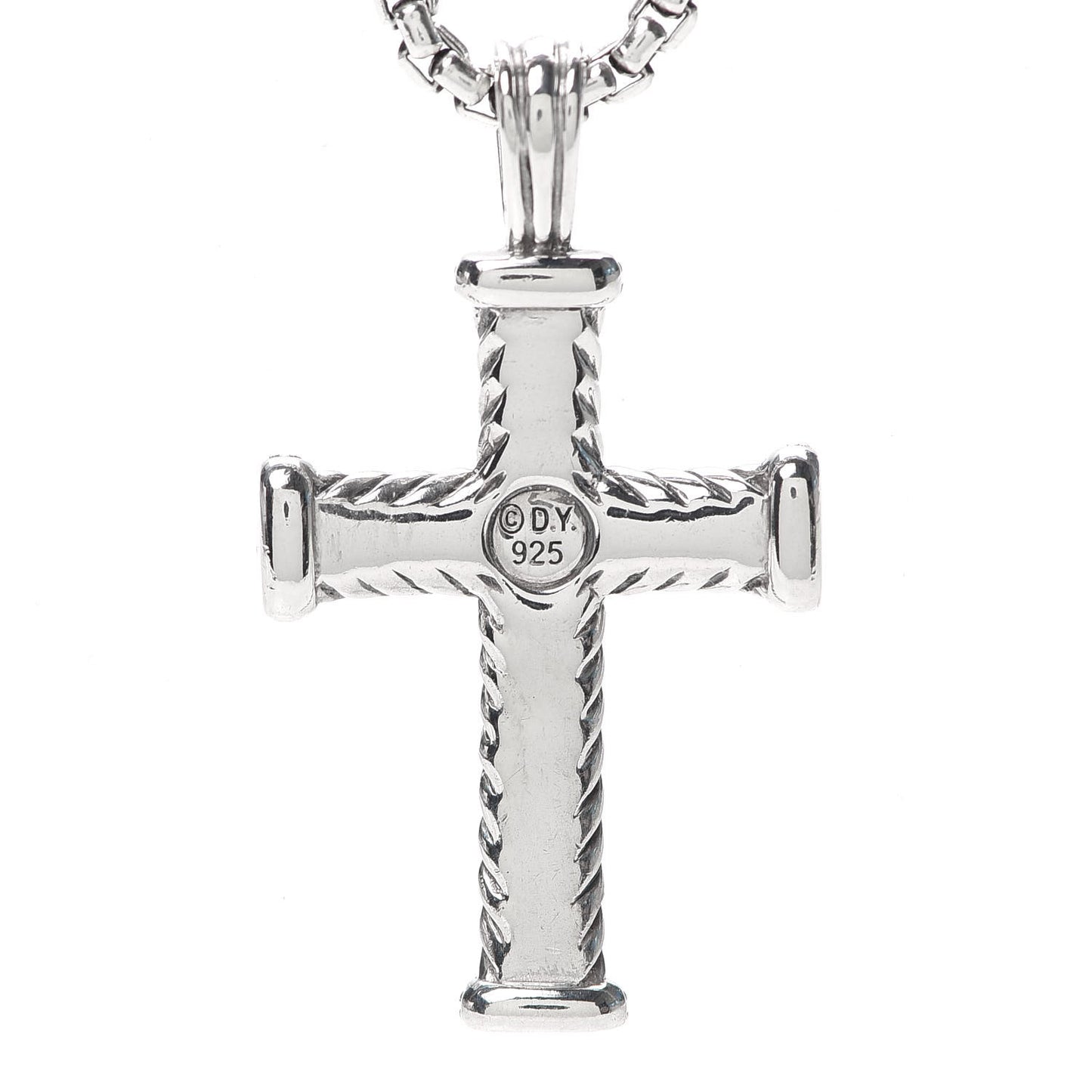 Sterling Silver Black Diamond Chevron Cross Pendant Necklace