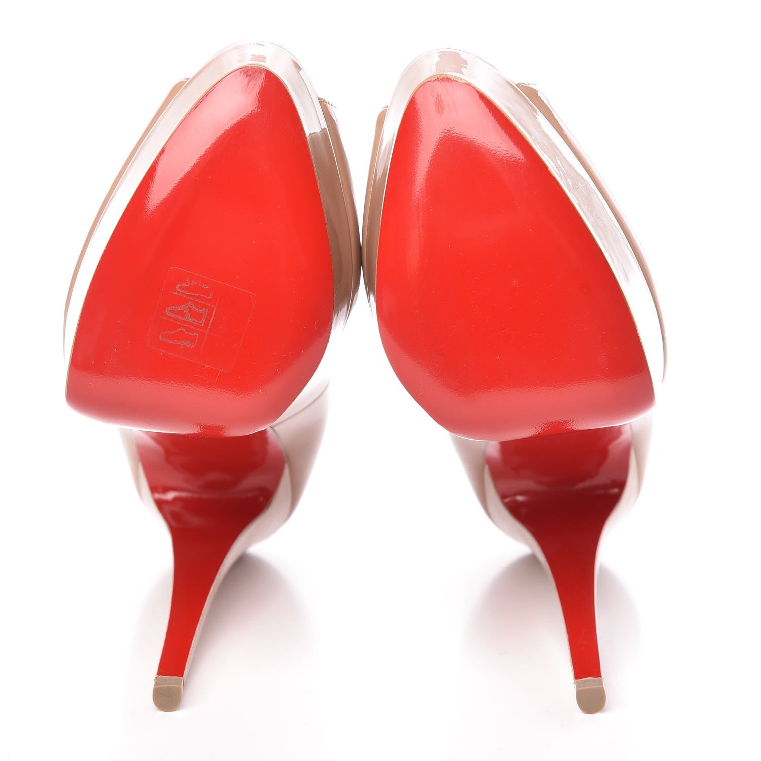 Christian Louboutin Patent Lady Peep 150 Pumps 39.5 Nude 5 of 8