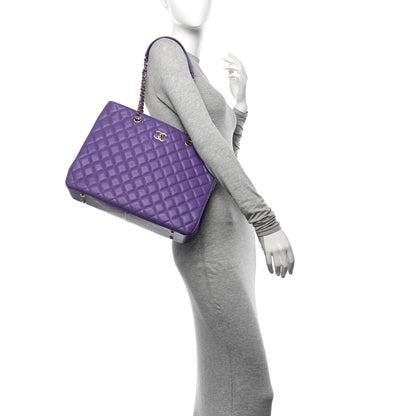 Chanel Caviar Quilted Large Classic Shopping Tote Purple 2 of 10