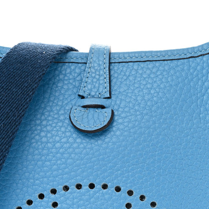 Hermes Taurillon Clemence Amazone Evelyne TPM Bleu Paradis Bleu Saphir 8 of 11