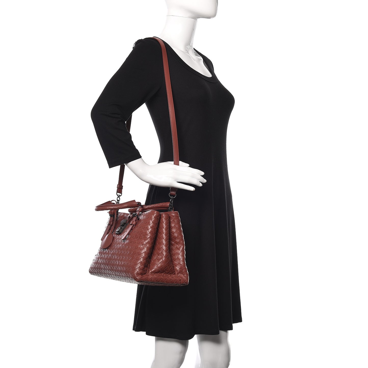 Calfskin Leggero Intrecciato Small Roma Brique