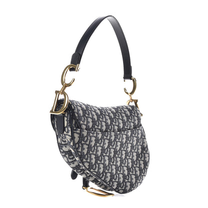 Christian Dior Oblique Saddle Bag Blue 3 of 8