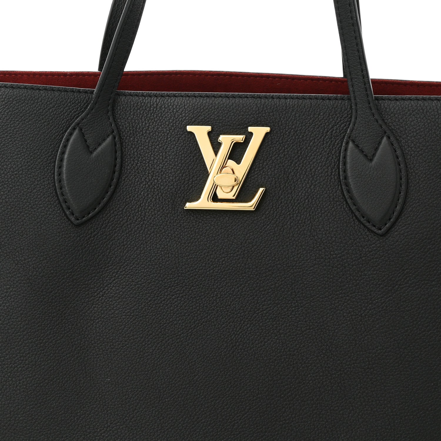 Louis Vuitton Grained Calfskin Lockme Shopper Black 7 of 9