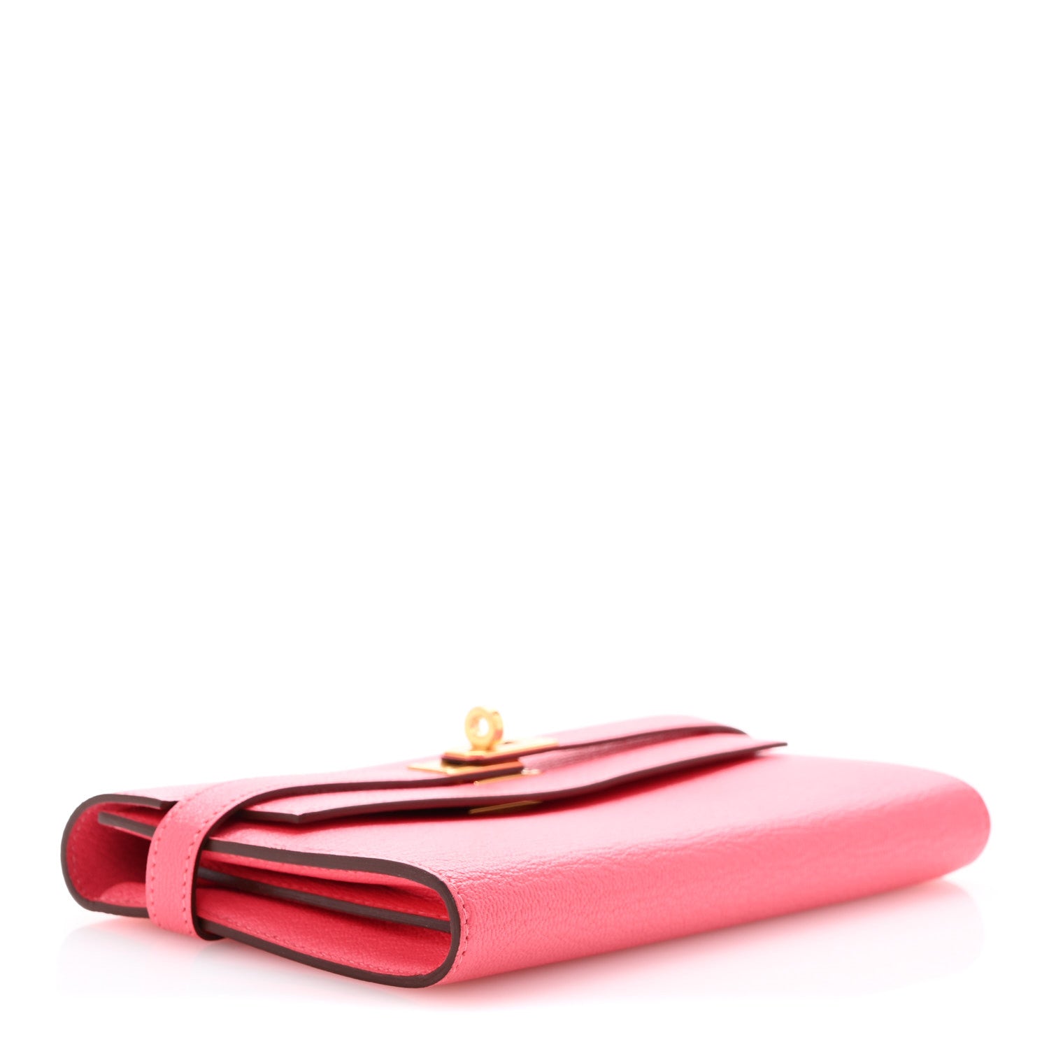 Hermes Chevre Mysore Kelly Longue Wallet Rose Lipstick 4 of 8