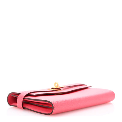 Hermes Chevre Mysore Kelly Longue Wallet Rose Lipstick 4 of 8