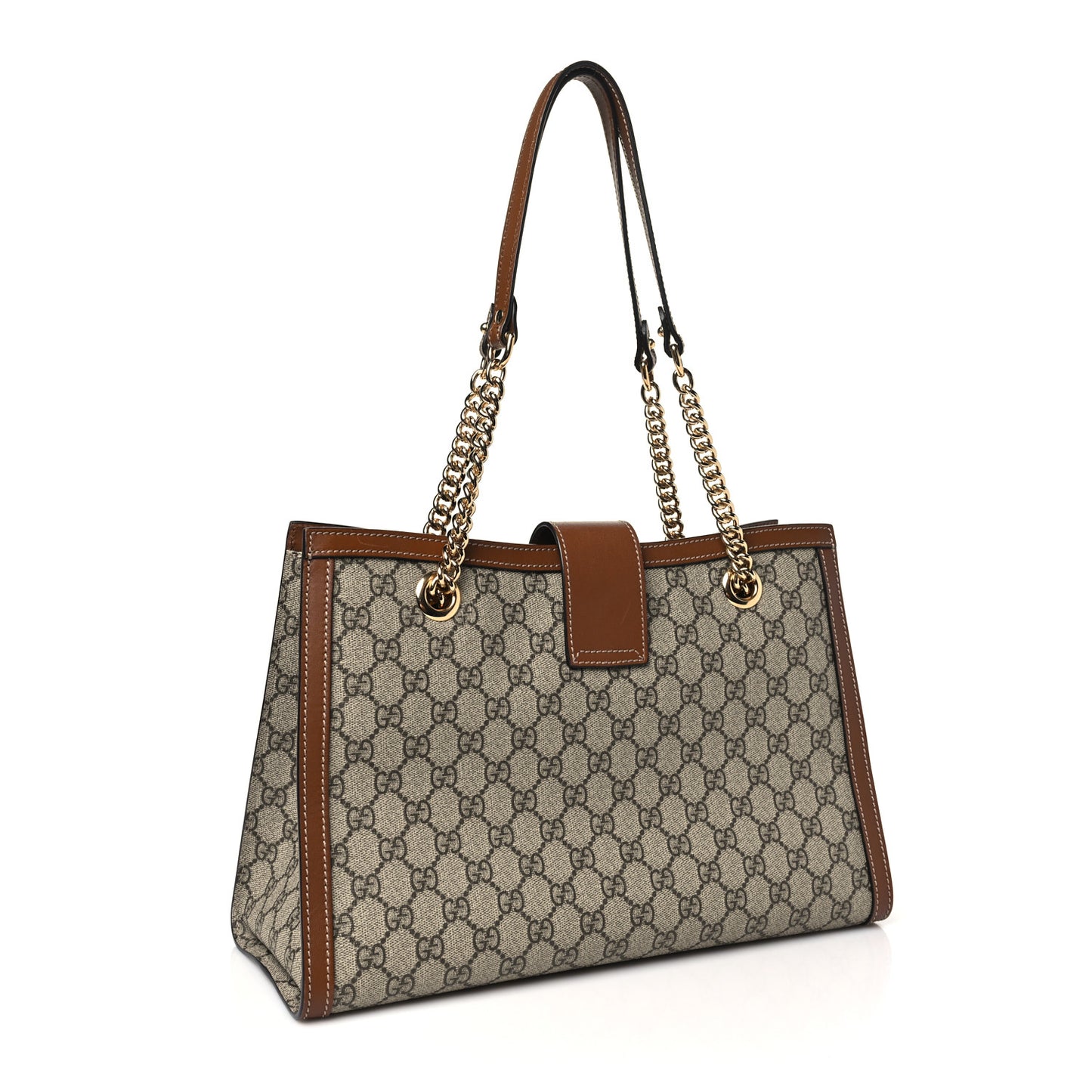 GG Supreme Monogram Medium Padlock Tote Beige Cuir