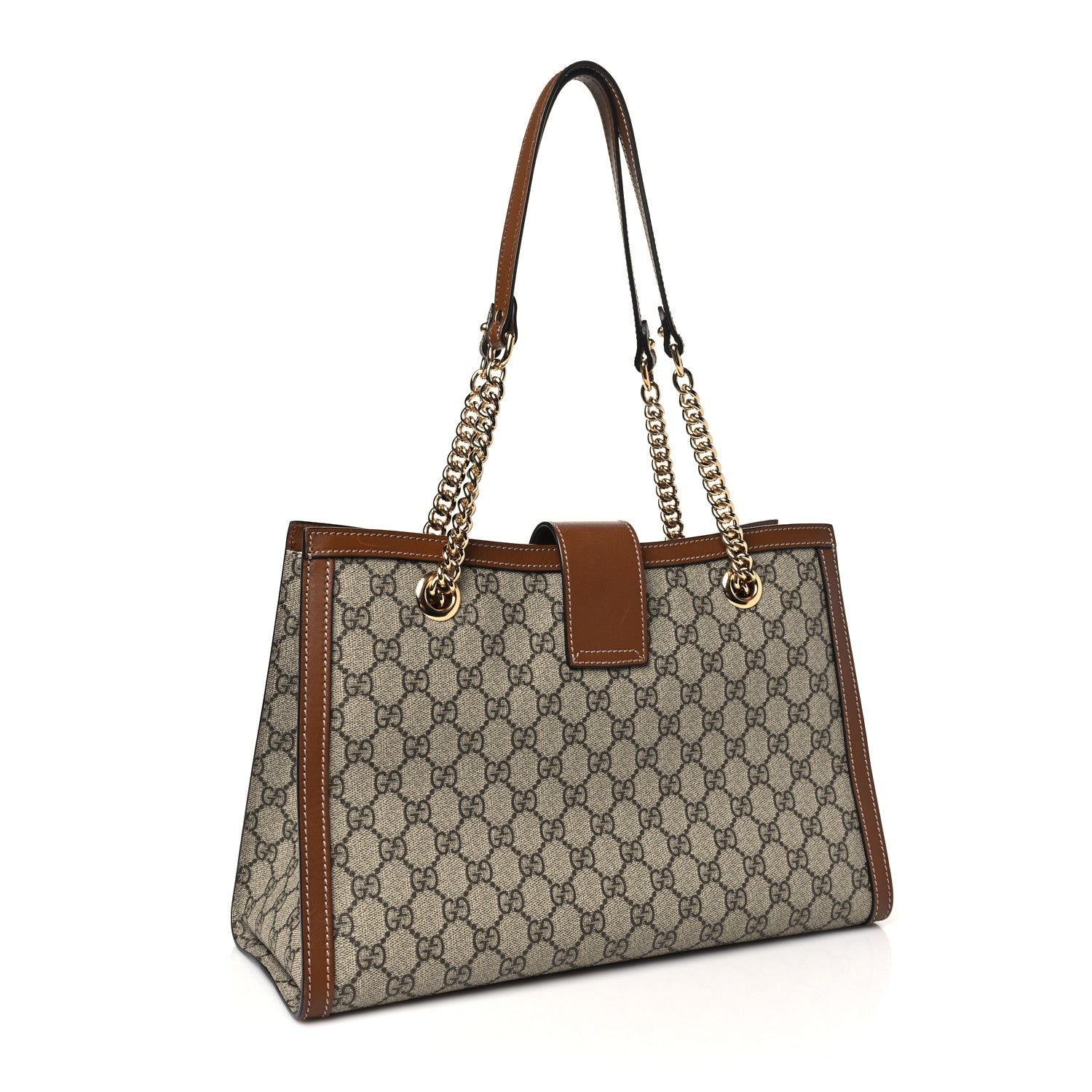 Gucci GG Supreme Monogram Medium Padlock Tote Beige Cuir 3 of 10
