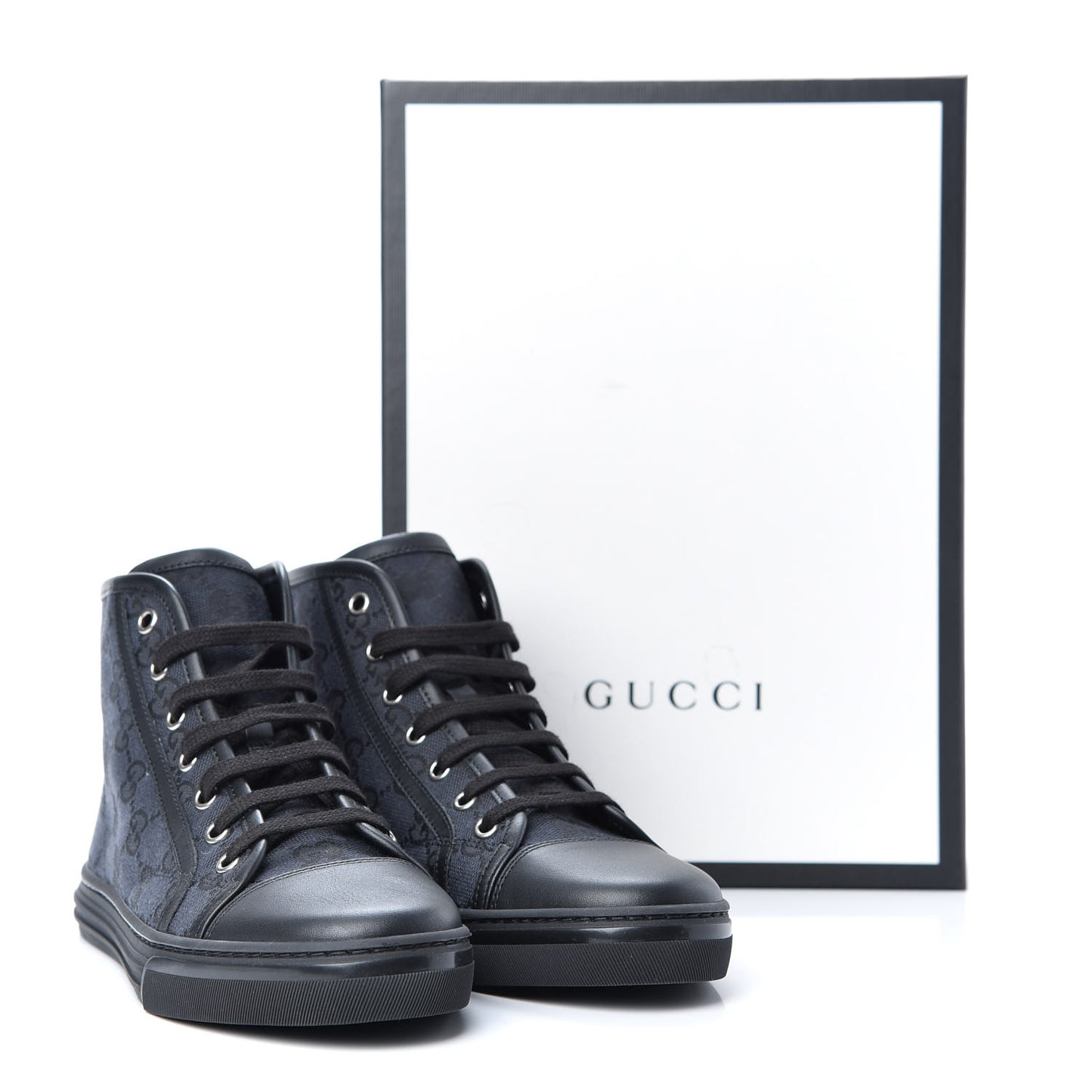 Monogram High Top Sneakers 36 Black