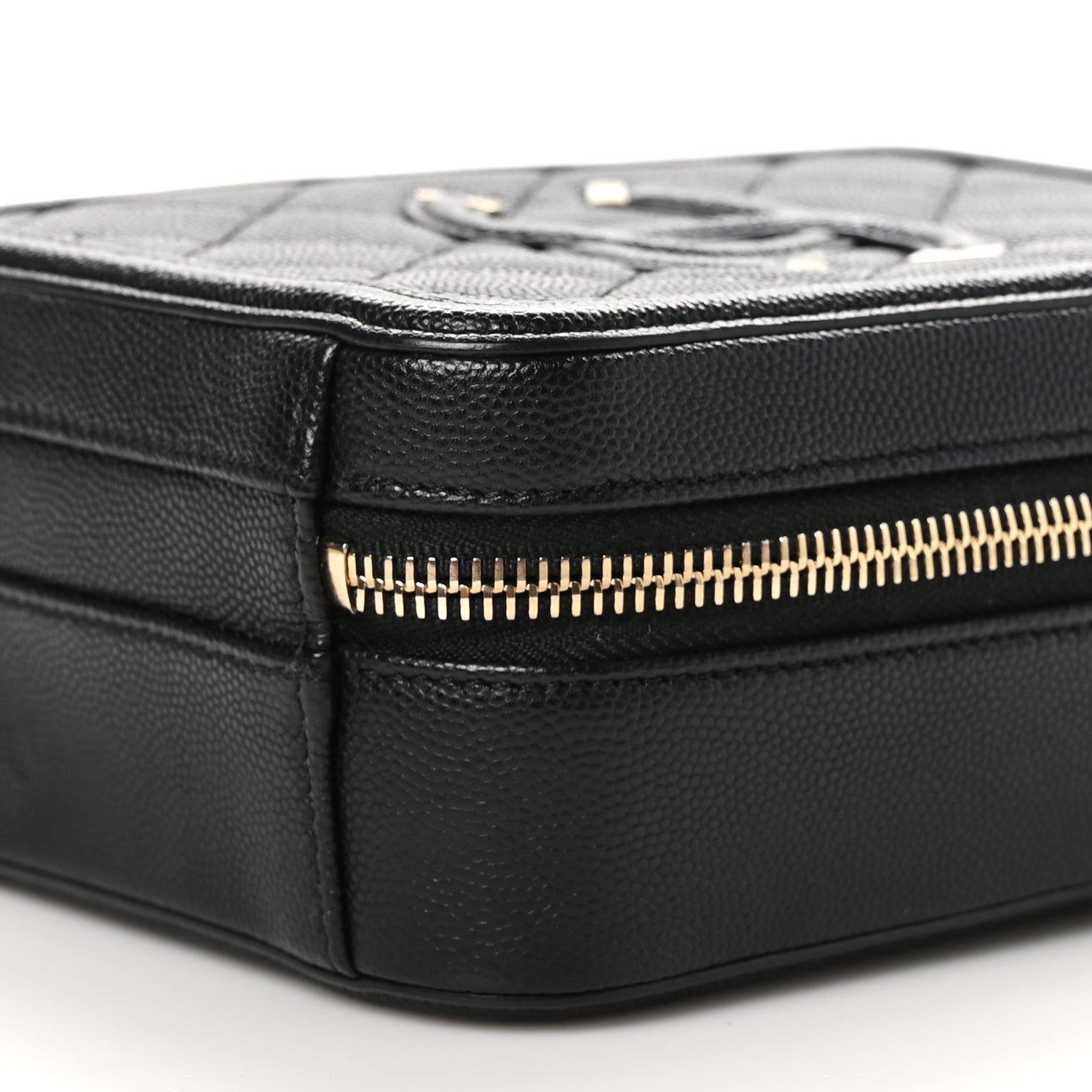 Chanel Caviar Quilted CC North South Filigree Vanity Case Black 10 of 10