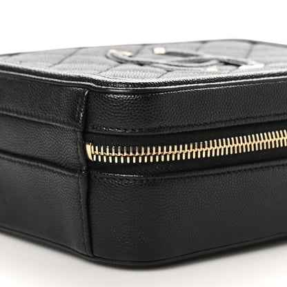 Chanel Caviar Quilted CC North South Filigree Vanity Case Black 10 of 10