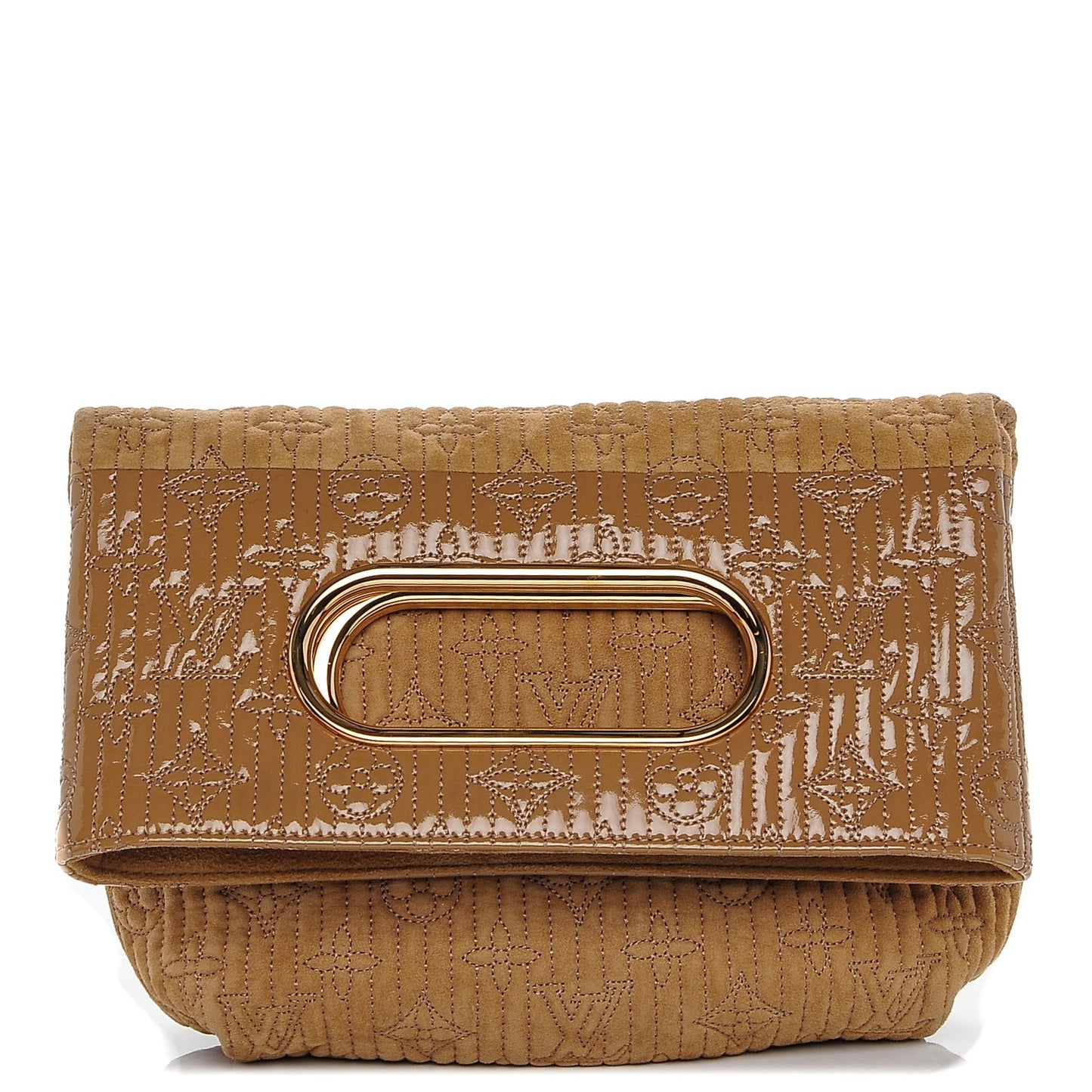 Suede Monogram Motard Afterdark Clutch Powder